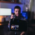 Small business owner recording a video about their business at home